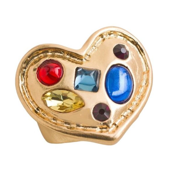 CHICO'S Heart Ring Simulated Stone Colorful Statement $71 - Picture 2 of 5